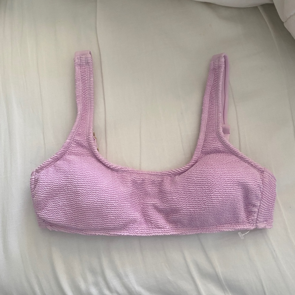 purple/lavender scoop bikini top